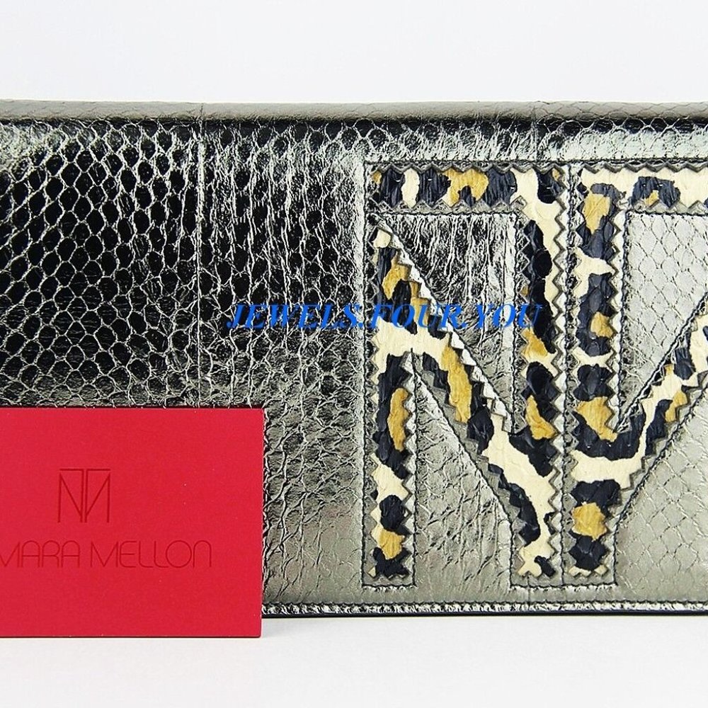 TAMARA MELLON CHIEF DESIGNER JIMMY CHOO TM ENJOY WATERSNAKE CLUTCH BAG ITALY NEW
